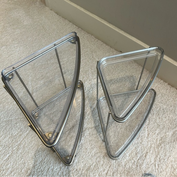 Two Tier Clear Corner Shelves - Set of 2 - Picture 15 of 16
